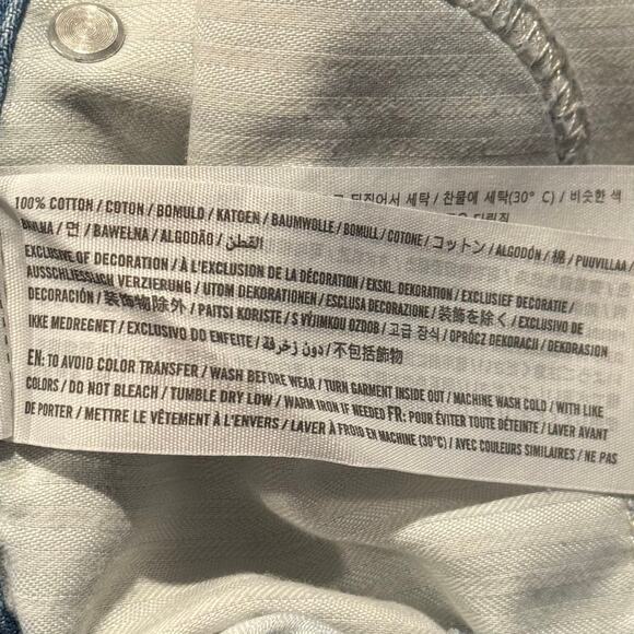 Abercrombie Jeans Annie High Rise Girlfriend Distressed Raw Hem Blue 6/28 Short - Picture 3 of 6